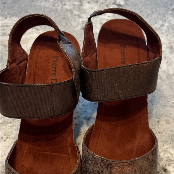 NWOB Pierre Dumas Dark Brown Wedge Shoes - Picture 5 of 9